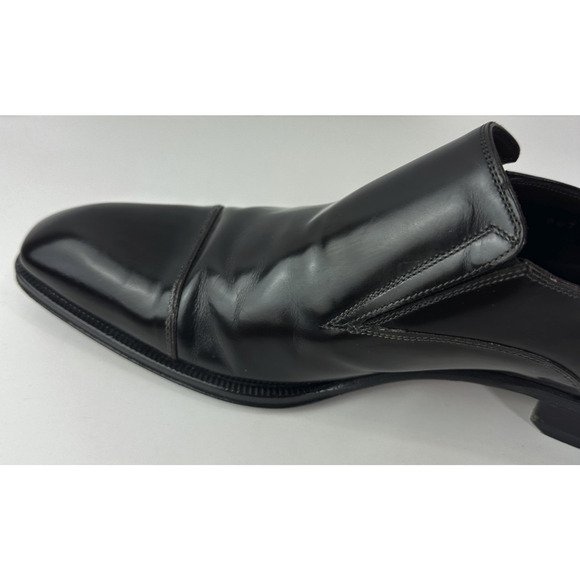 Caporicci Made in Italy Black Leather Cap-Toe Slip-On Dress Shoes Men’s 8.5 G - Picture 10 of 16